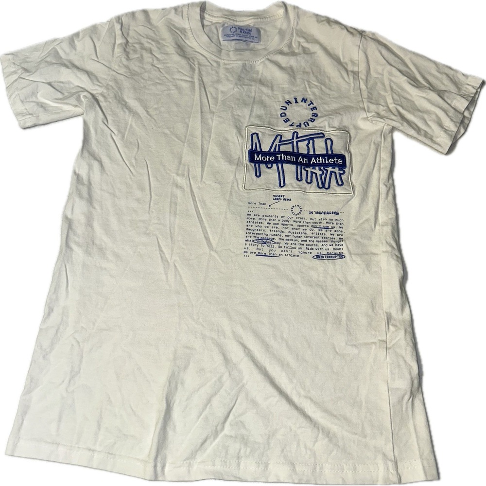 More Than An Athlete UNINTERRUPTED x LeBron T-Shirt Tee White Blue Size‎ Small